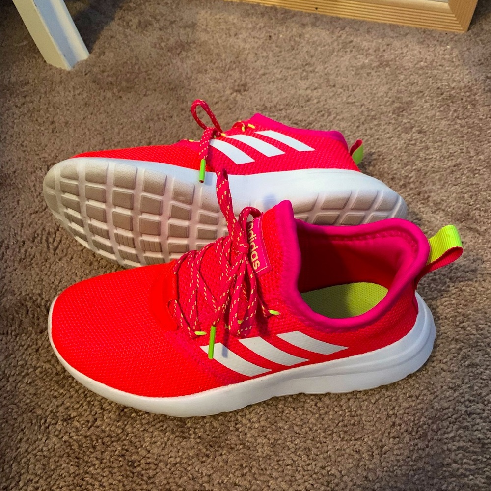 Pink Adidas running shoes
